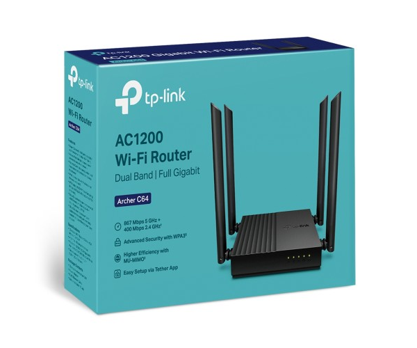 TP-Link Archer C64 AC1200 Dual-Band Gigabit WiFi Router
